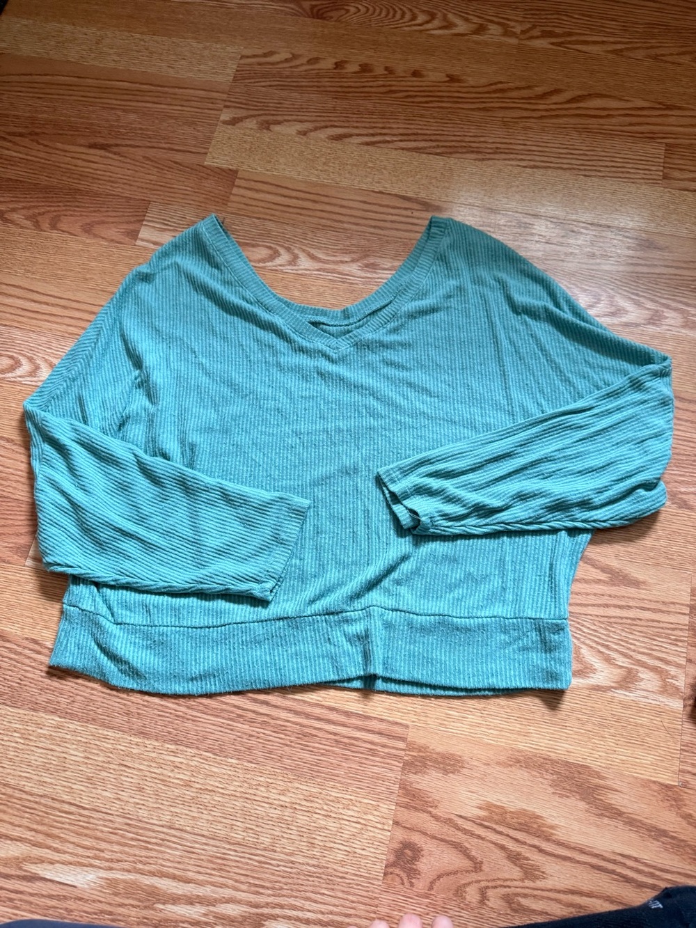 Women's Lightweight V-Neck Long Sleeve Top - Teal